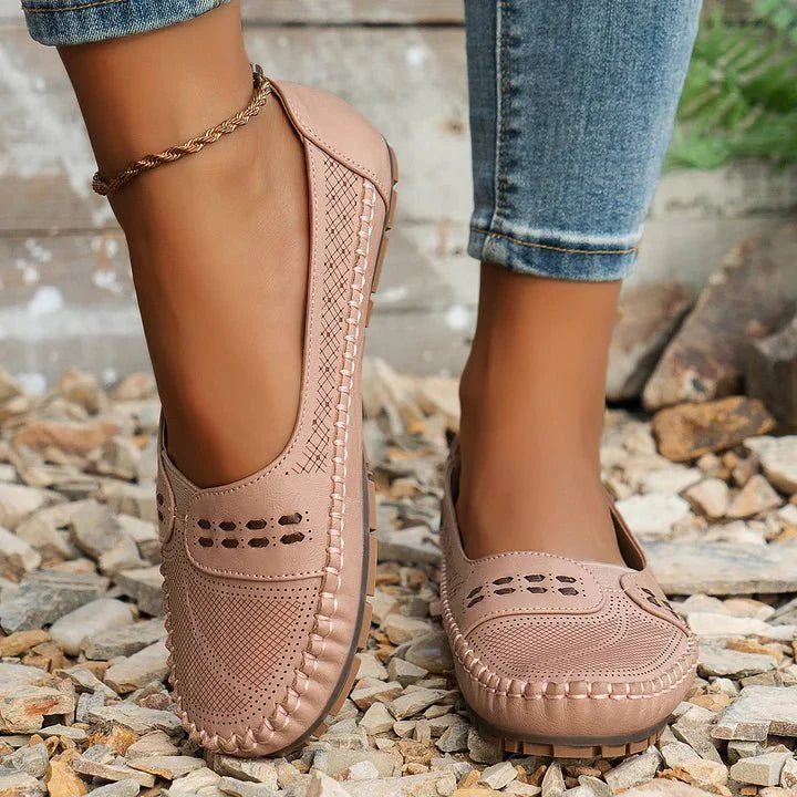 Breathable Slip-On Loafers with Flat Sole Comfort