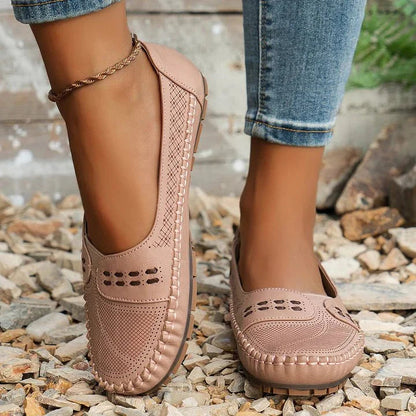 Breathable Slip-On Loafers with Flat Sole Comfort