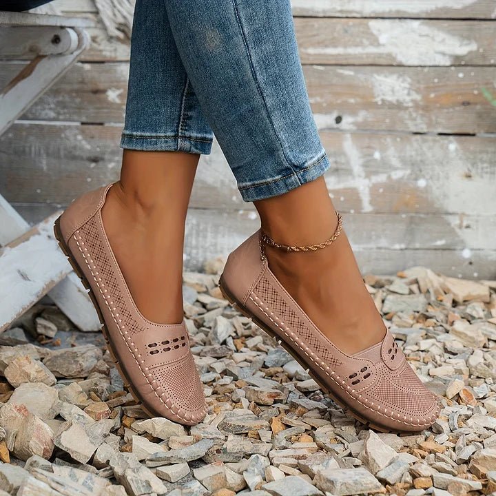 Breathable Slip-On Loafers with Flat Sole Comfort