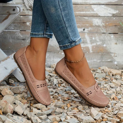 Breathable Slip-On Loafers with Flat Sole Comfort