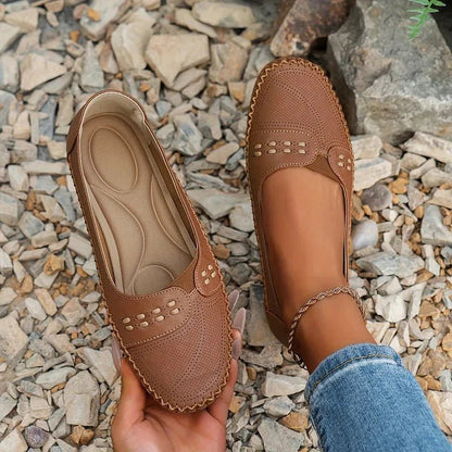 Breathable Slip-On Loafers with Flat Sole Comfort
