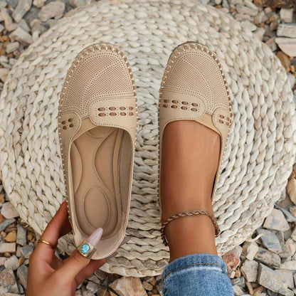 Breathable Slip-On Loafers with Flat Sole Comfort