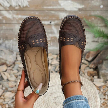 Breathable Slip-On Loafers with Flat Sole Comfort