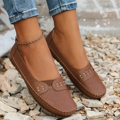 Breathable Slip-On Loafers with Flat Sole Comfort