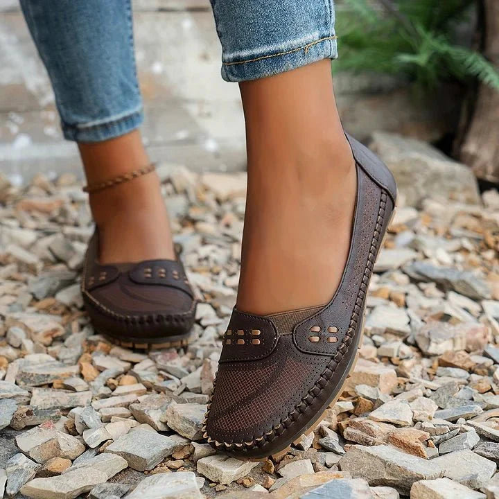 Breathable Slip-On Loafers with Flat Sole Comfort