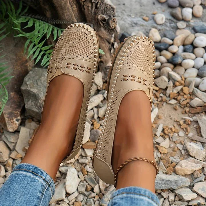 Breathable Slip-On Loafers with Flat Sole Comfort