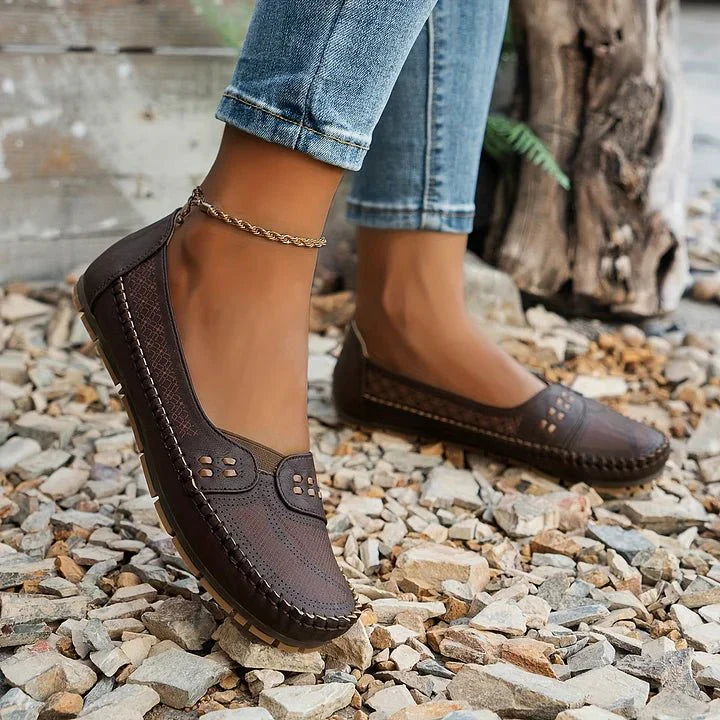Breathable Slip-On Loafers with Flat Sole Comfort