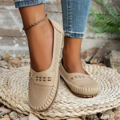Breathable Slip-On Loafers with Flat Sole Comfort
