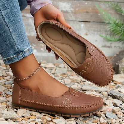 Breathable Slip-On Loafers with Flat Sole Comfort
