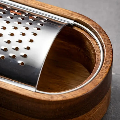 Premium Cheese Grater with Stylish Wood Handle for Effortless Grating