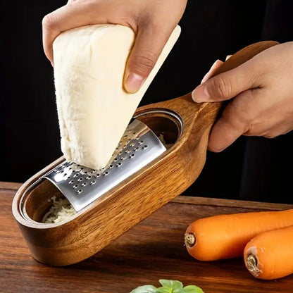 Premium Cheese Grater with Stylish Wood Handle for Effortless Grating