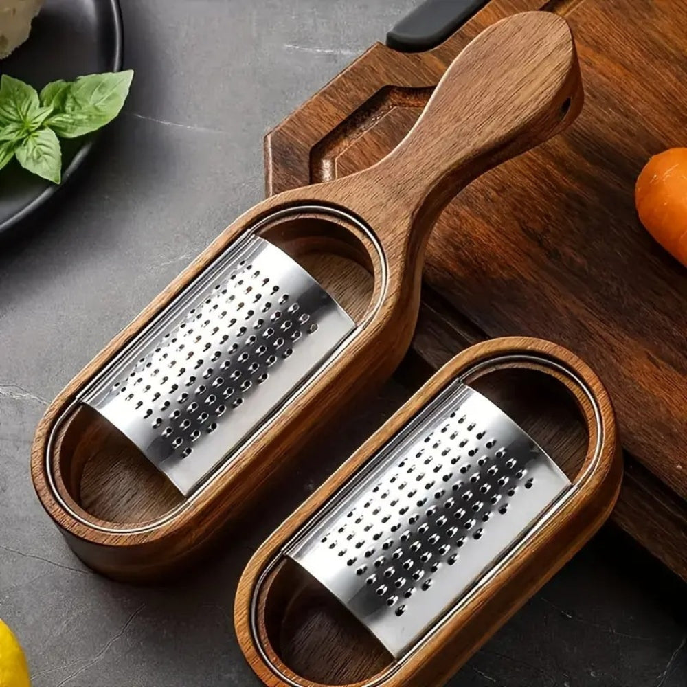 Premium Cheese Grater with Stylish Wood Handle for Effortless Grating