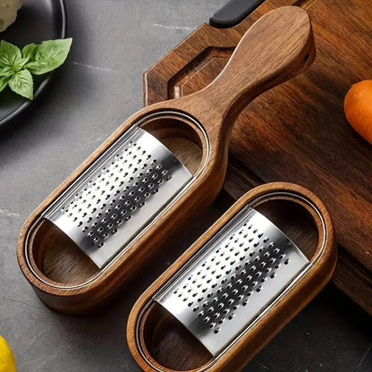 Premium Cheese Grater with Stylish Wood Handle for Effortless Grating