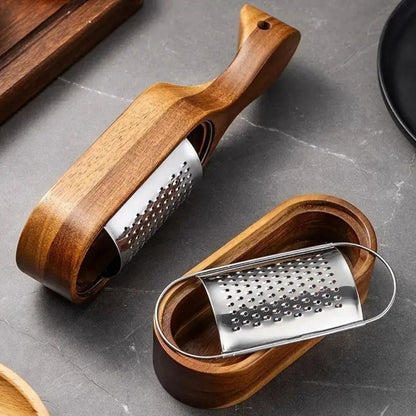 Premium Cheese Grater with Stylish Wood Handle for Effortless Grating