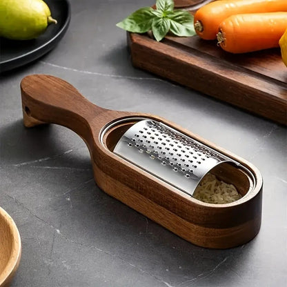 Premium Cheese Grater with Stylish Wood Handle for Effortless Grating