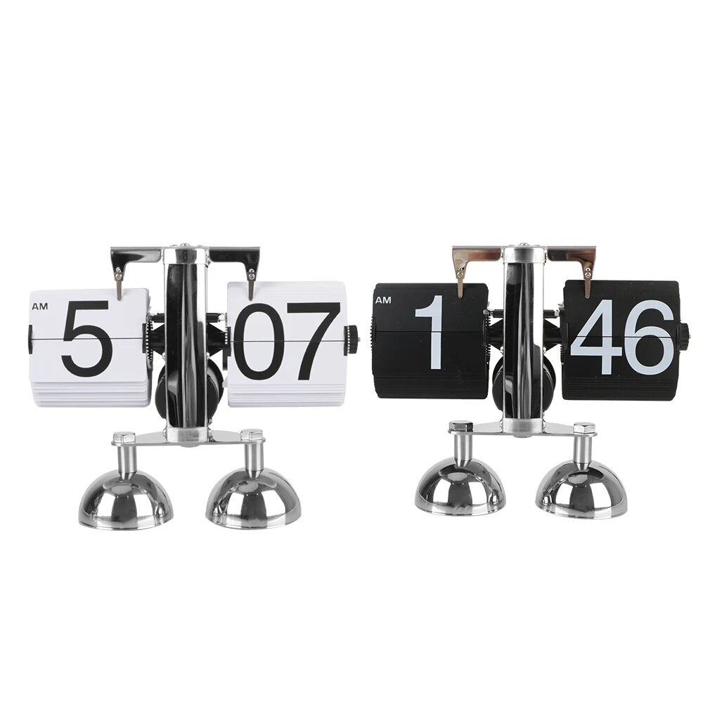 Retro Flip Clock with Silent Movement and Easy-to-Read Numbers