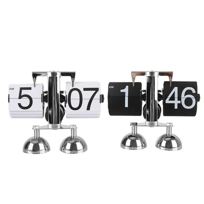 Retro Flip Clock with Silent Movement and Easy-to-Read Numbers